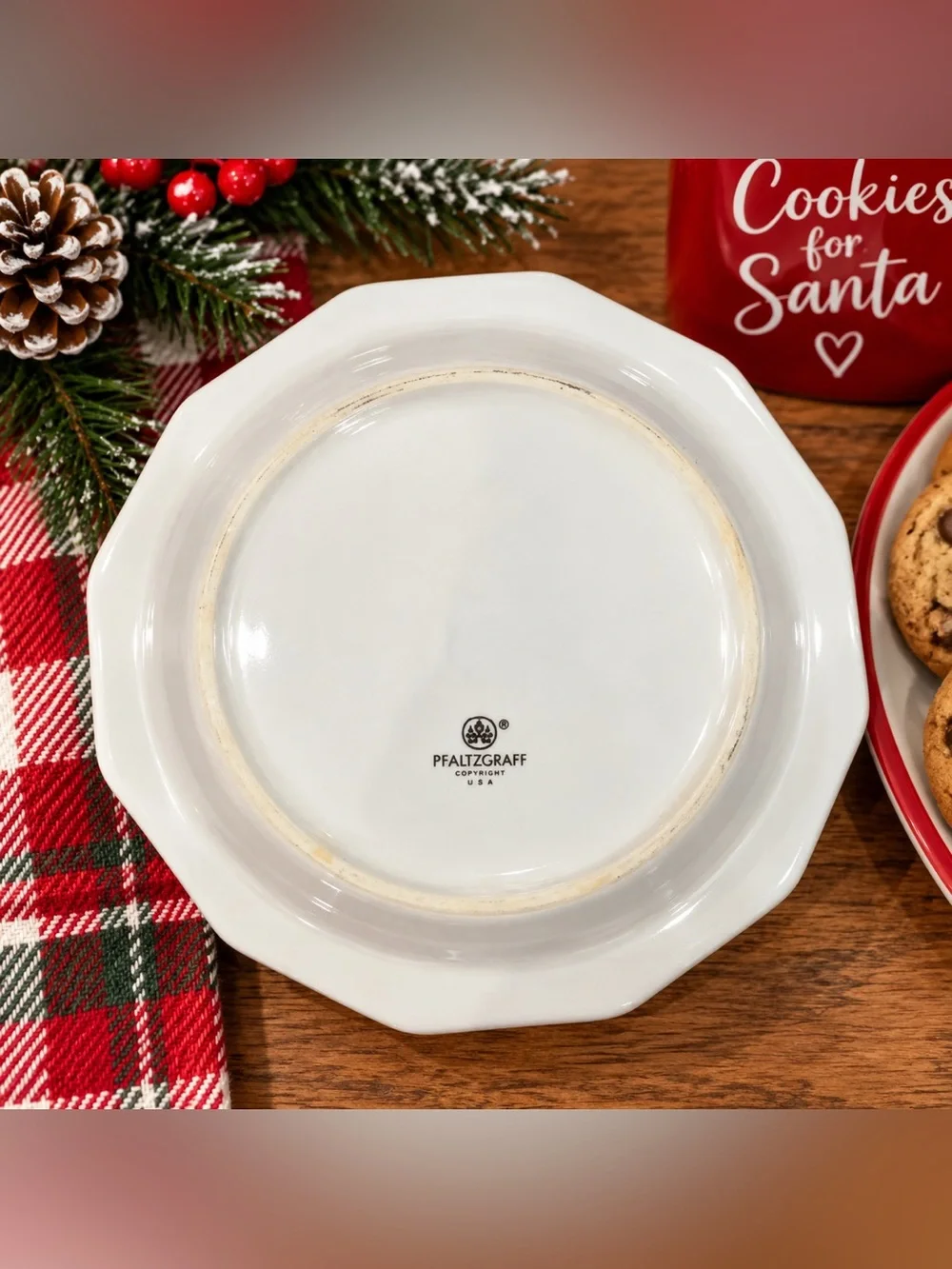 Pfaltzgraff Cookies for Santa Christmas Plate 🎄 Vintage Holiday Dish USA